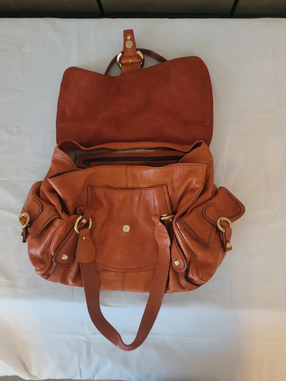 Leather Hobo Bag Francesco Biasia Orange
